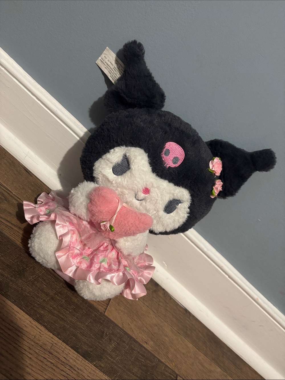 Sanrio Kuromi Plush - Black & Pink Floral Dress